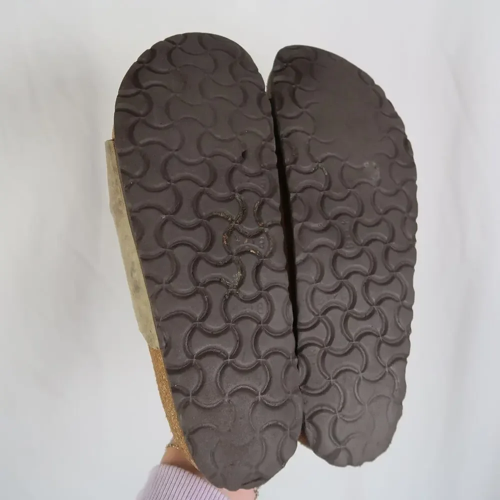 Birkenstock Granada Taupe Suede Leather Sandals Womens 9
